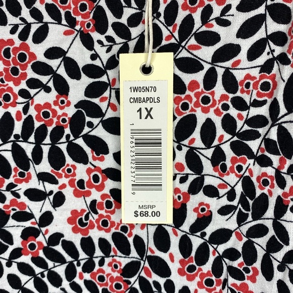 Max Studio Floral Top NWT Size 1X - Picture 4 of 9